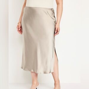 Old Navy High-Waisted Satin Midi Slip Skirt